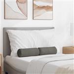 vidaXL Bolster Kussens 2 pcs Lichtgrijs Ø 15 x 40 cm Katoen Stof