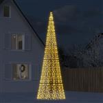 vidaXL LED-kerstboom aan vlaggenmast 1534 LEDs warm wit 500 cm