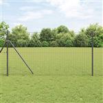 vidaXL Afrasteringspaal 12 pcs Grijs Poedergecoat staal