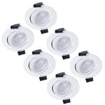 6 PACK - LED's Light PRO downlight inbouwspot Ø 68mm - Spatwaterdicht - Dimbaar - Universeel - Wit