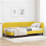 vidaXL Hoekbedframe met hoofdeinde Geel 90 x 200 cm Fluweel