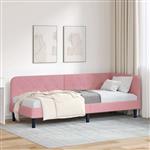 vidaXL Hoekbedframe met hoofdeinde Roze 80 x 200 cm Fluweel