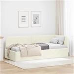 vidaXL Hoekbedframe met hoofdeinde Crème 80 x 200 cm Fluweel