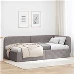 vidaXL Hoekbedframe met hoofdeinde Taupe 100 x 200 cm Stof