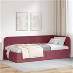 vidaXL Hoekbedframe met hoofdeinde Wijnrood 90 x 200 cm Stof