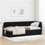 vidaXL Hoekbedframe met hoofdeinde Zwart 80 x 200 cm Stof