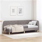 vidaXL Hoekbedframe met hoofdeinde Taupe 80 x 200 cm Stof