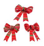 Rood Groene Strik Gestreept 13cm