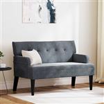 vidaXL Chesterfield Bank Donkergrijs 112 x 65,5 x 75 cm Fluweel