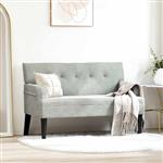 vidaXL Chesterfield Bank Lichtgrijs 112 x 65,5 x 75 cm Fluweel