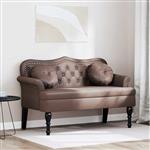 vidaXL Chesterfield Bank met kussen Bruin 120,5 x 65 x 75 cm Nep Leer