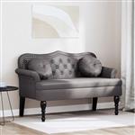 vidaXL Chesterfield Bank met kussen Grijs 120,5 x 65 x 75 cm Nep Leer