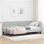 vidaXL Hoekbedframe met hoofdeinde Lichtgrijs 90 x 200 cm Fluweel