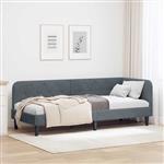 vidaXL Hoekbedframe met hoofdeinde Donkergrijs 80 x 200 cm Fluweel