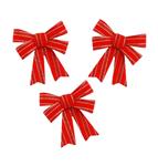 Rood Gouden Strik Strepen 13cm 3st