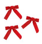 Rode Strik Fluweel 16cm 3st