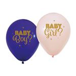 Gender Reveal Ballonnen Blauw Roze 30cm 8st