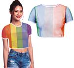 Rainbow mesh t-shirt