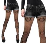 Zwarte Panty met hartjes