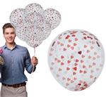 Zak van 10 ballonnen met hartjes confetti