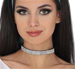 Zwart Zilveren Ketting Glitters