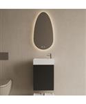 Toiletmeubel Set BWS Riga Mat Zwart 40 cm Fontein Glans Wit