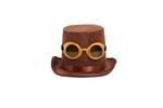 Brown felt fool hat with glasses, adult