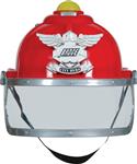 Firefighter helmet with siren and light, adult