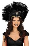 Feather headpiece zwart