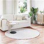 vidaXL Nep Konijnenbont Tapijt Olite Wit Ø 160 cm Polyester