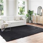 vidaXL Nep Schapenvacht Tapijt Tafalla Zwart 200 x 280 cm Polyester