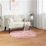 vidaXL Nep Schapenvacht Tapijt Tafalla Roze Ø 120 cm Polyester
