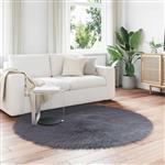 vidaXL Nep Schapenvacht Tapijt Tafalla Antraciet Ø 200 cm Polyester