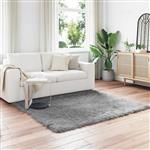 vidaXL Nep Schapenvacht Tapijt Tafalla Grijs 120 x 120 cm Polyester