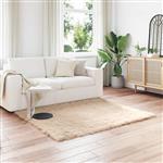 vidaXL Nep Schapenvacht Tapijt Tafalla Beige 160 x 160 cm Polyester