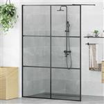 vidaXL Inloop Douche Wand Zwart 140 x 195 cm gehard glas