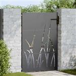 vidaXL Tuinpoort met slot Zwart 94 x 125 cm Poedergecoat staal