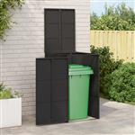 vidaXL Afvalbak Box Zwart 65 x 80 x 115 cm Polyetheen