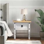 vidaXL Bijzettafel met lade Wit 50 x 50 x 50 cm Massief grenenhout