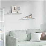 vidaXL Wandplank met plank 2 pcs Wit Marmer 60 x 9 x 3 cm Bewerkt hout