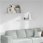 vidaXL Wandplank 2 pcs Wit Marmer 115 x 9 x 3 cm Bewerkt hout