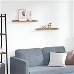 vidaXL Wandplank met plank 2 pcs Bruin 60 x 9 x 3 cm Bewerkt hout