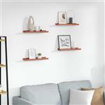 vidaXL Wandplank met plank 4 pcs Rood 40 x 9 x 3 cm Bewerkt hout