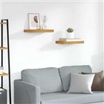 vidaXL Wandplank met opslag 2 pcs Bruin 40 x 23,5 x 4 cm Bewerkt hout