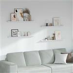 vidaXL Wandplank 4 pcs Wit Marmer 100 x 9 x 3 cm Bewerkt hout