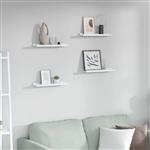 vidaXL Wandplank met plank 4 pcs Wit Marmer 40 x 9 x 3 cm Bewerkt hout
