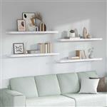 vidaXL Wandplank 4 pcs Wit Marmer 120 x 23,5 x 4 cm Bewerkt hout