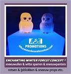 winterbos aankleding witte sparren sneeuwuil huur