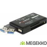 Delock 91758 SuperSpeed USB 5 Gbps kaartlezer voor CF / SD / Micro SD / MS / M2 / xD-geheugenkaarten