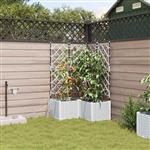 vidaXL Tuin Bloempot 3 pcs Wit Staal